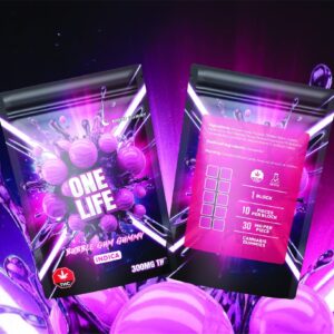 One Life Edibles – Bubble Gum Gummy – 300mg THC (Indica) product image