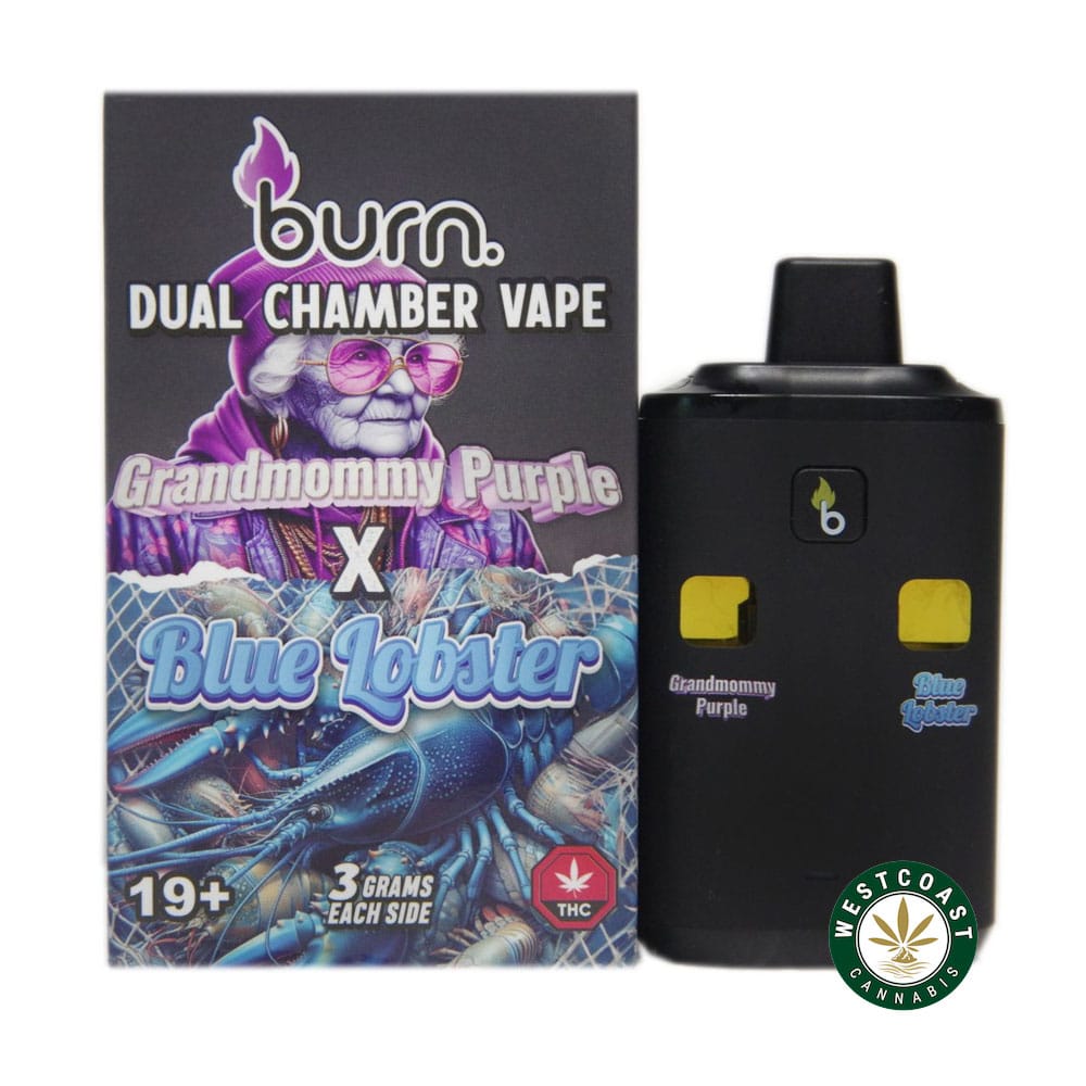 Burn Extracts – Dual Chamber Disposable Vape – Grandmommy Purple + Blue Lobster (3+3 Gram) Burn Extracts – Dual Chamber Disposable Vape – Grandmommy Purple + Blue Lobster (3+3 Gram) product image