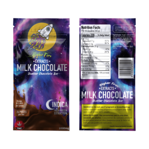 Higher Fire Extracts – Shatter Chocolate Bar – Milk Chocolate 1000mg THC (Indica) product image