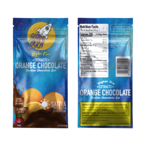 Higher Fire Extracts – Shatter Chocolate Bar – Orange 2000mg THC (Sativa) product image