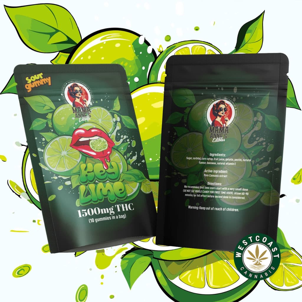 Mama Anne’s Edibles – Key Lime Gummy – 1500mg THC Mama Anne’s Edibles – Key Lime Gummy – 1500mg THC product image