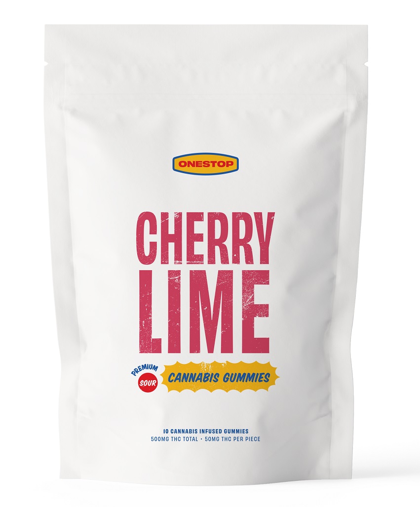 One Stop – Sour Cherry Lime THC Gummies 500mg