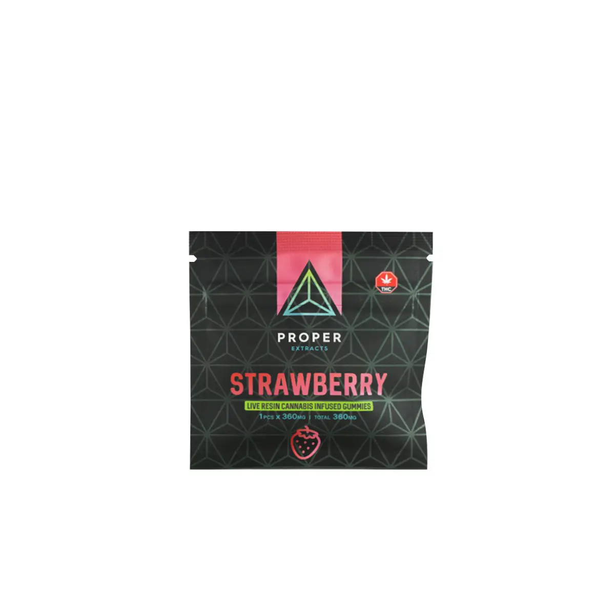 Proper Extracts Edibles – Triangles 360mg Live Resin Gummies – Strawberry Proper Extracts Edibles – Triangles 360mg Live Resin Gummies – Strawberry product image