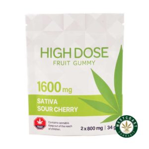 High Dose Fruit Gummy – Extreme Strength Sour Cherry 1600mg THC (Sativa) product image