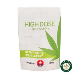 High Dose Fruit Gummy – Sour Cherry 200mg THC (Sativa) product image