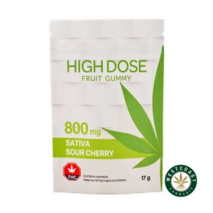 High Dose Fruit Gummy – Super Strength Sour Cherry 800mg THC (Sativa) product image