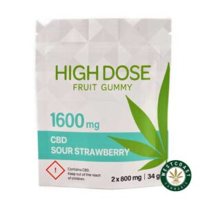 High Dose Fruit Gummy – Extreme Strength Sour Strawberry 1600mg CBD product image