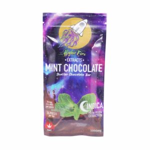 Higher Fire Extracts – Shatter Chocolate Bar – Mint 1000mg THC (Indica) product image