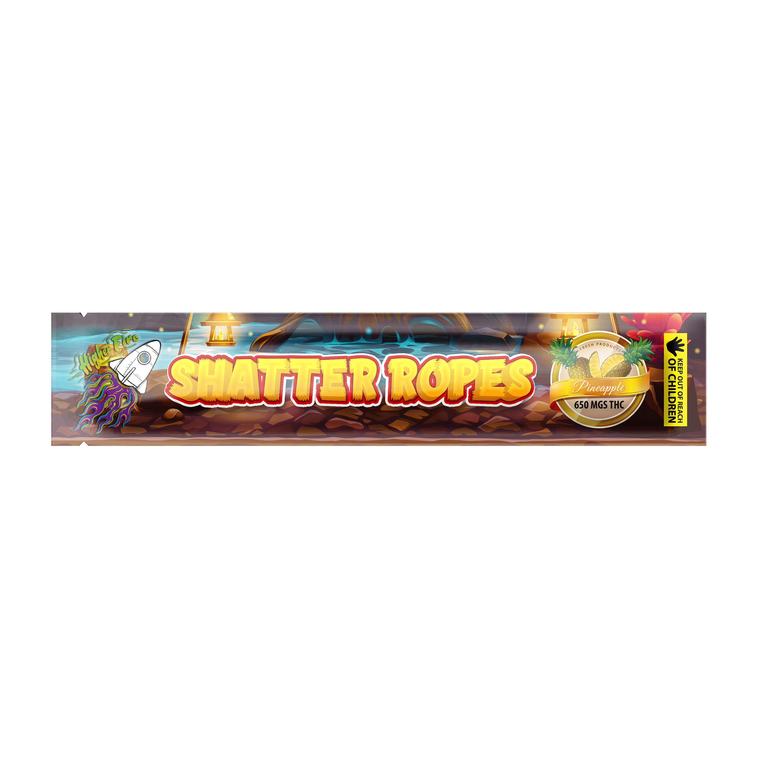 Higher Fire Extracts – Shatter Ropes – Pineapple 650MG THC Higher Fire Extracts – Shatter Ropes – Pineapple 650MG THC product image