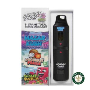 Straight Goods – Triple Chamber Vape – Mazar Kush + Coconut Peach + Sour Patch Kids (3 Grams + 3 Grams + 3 Gram) product image