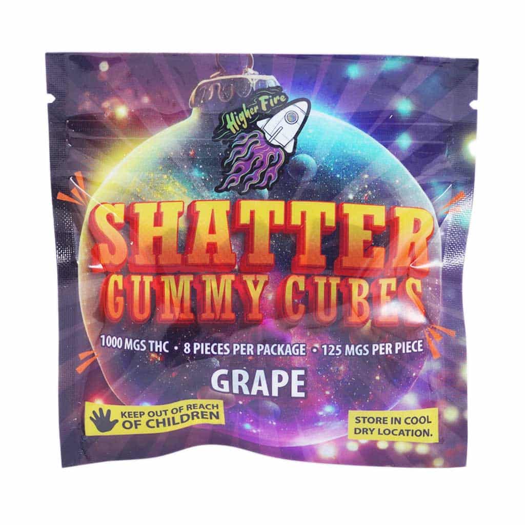 Higher Fire Extracts – Shatter Gummy Cubes – Grape 1000mg THC Higher Fire Extracts – Shatter Gummy Cubes – Grape 1000mg THC product image