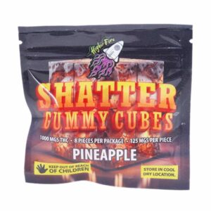 Higher Fire Extracts – Shatter Gummy Cubes – Pineapple 1000mg THC product image