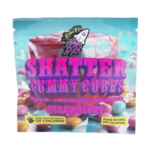 Higher Fire Extracts – Shatter Gummy Cubes – Strawberry 1000mg THC product image