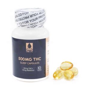One Life Soft Gel Capsules – Sleep – 500mg THC (Indica) + 100mg Melatonin product image
