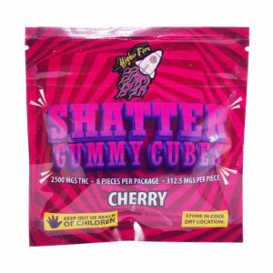 Higher Fire Extracts – Shatter Gummy Cubes – Cherry 2500mg THC product image