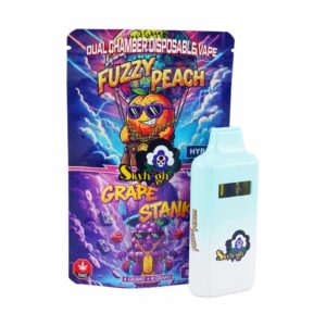 Sky High Extract – Dual Chamber Vape – Fuzzy Peach (Hybrid)+ Grape Stank (Sativa) – (4 Grams + 4 Grams) product image