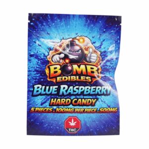 Bomb Edibles – 500mg THC Hard Candy – Blue Raspberry product image