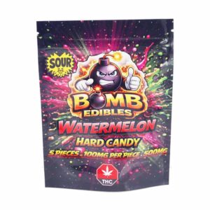 Bomb Edibles – 500mg THC Sour Hard Candy – Watermelon product image