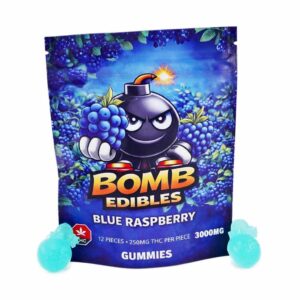 Bomb Edibles – 3000mg THC Gummies – Blue Raspberry product image