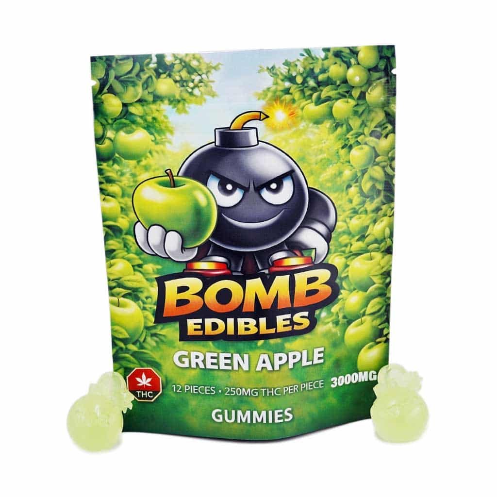 Bomb Edibles – 3000mg THC Gummies – Green Apple Bomb Edibles – 3000mg THC Gummies – Green Apple product image