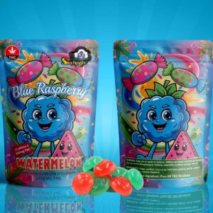 Sky High Edibles – Blue Raspberry + Watermelon Gummy 3000mg THC product image