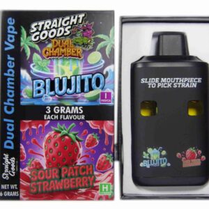 Straight Goods – Dual Chamber Vape – Blujito + Sour Patch Strawberry (3 Grams + 3 Grams) product image