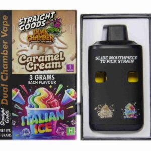Straight Goods – Dual Chamber Vape – Caramel Cream + Italian Ice (3 Grams + 3 Grams) product image