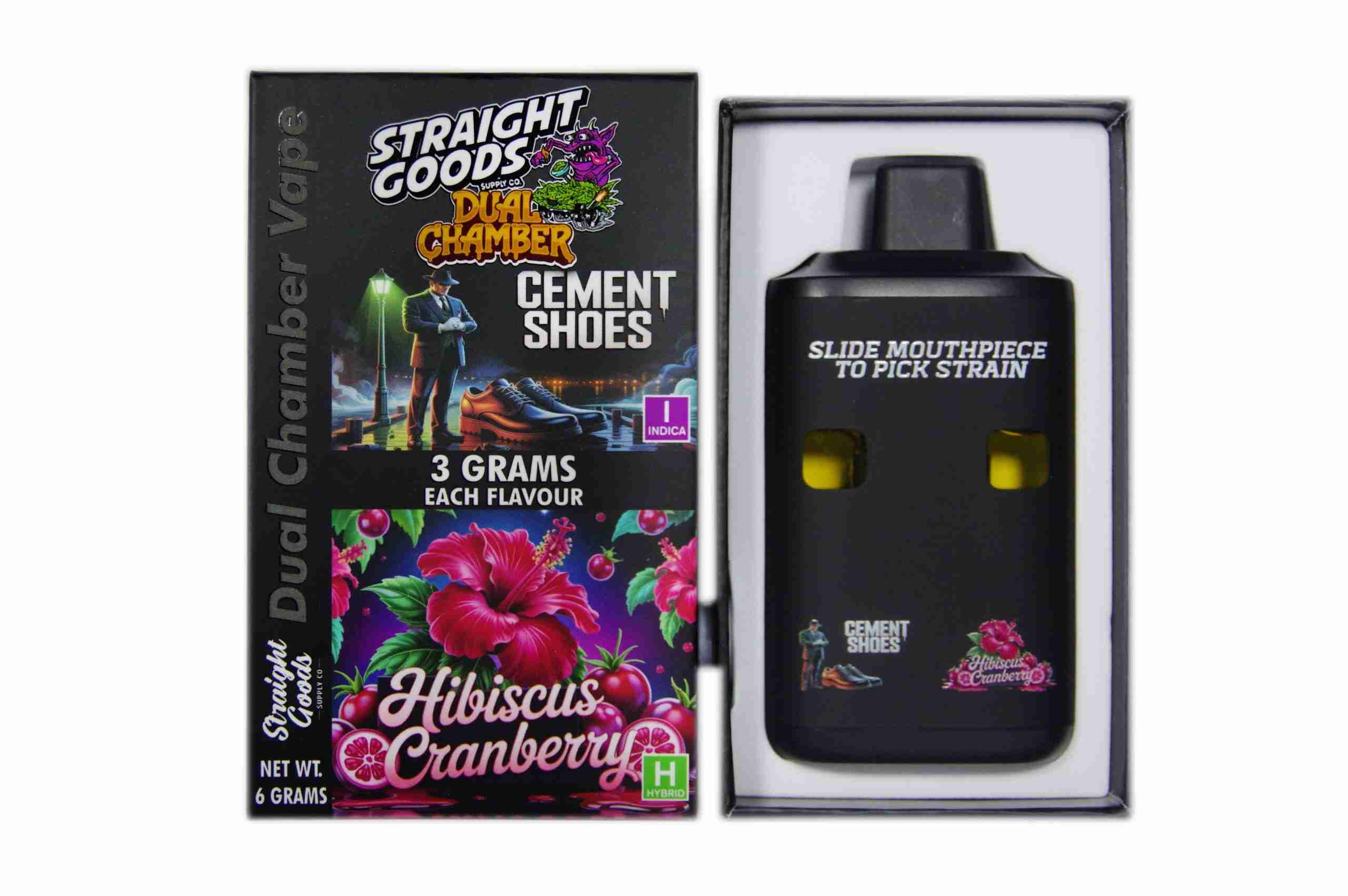 Straight Goods – Dual Chamber Vape – Cement Shoes + Hibiscus Cranberry (3 Grams + 3 Grams) Straight Goods – Dual Chamber Vape – Cement Shoes + Hibiscus Cranberry (3 Grams + 3 Grams) product image