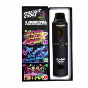 Straight Goods – Triple Chamber Vape – Cherry Lemon Mint + Blue Gummy Shark + Fruit Punch (3 Grams + 3 Grams + 3 Gram) product image