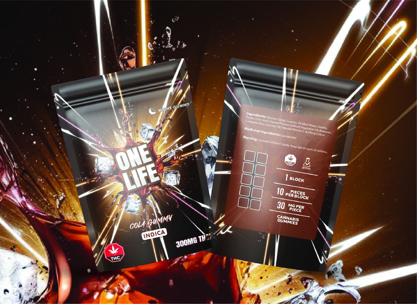 One Life Edibles – Cola Gummy – 300mg THC (Indica) One Life Edibles – Cola Gummy – 300mg THC (Indica) product image