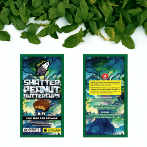 Higher Fire Extracts – Shatter Peanut Butter Chocolate Cups – Mint 2500mg THC product image