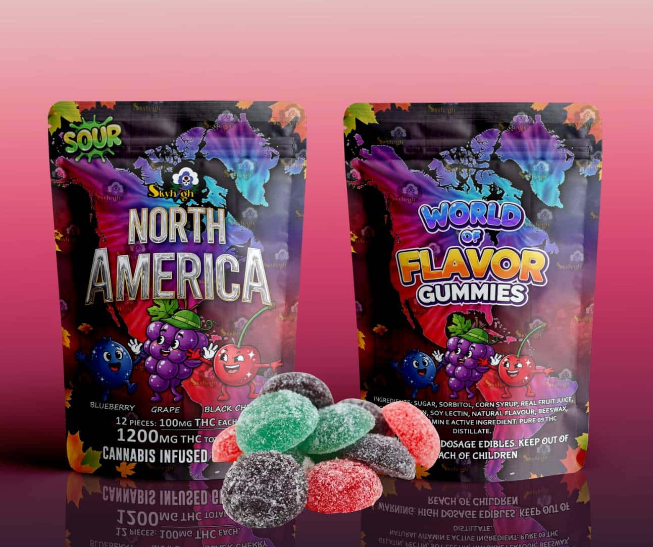 Sky High Edibles – World of Flavor Gummies – North America (1200mg THC) Sky High Edibles – World of Flavor Gummies – North America (1200mg THC) product image