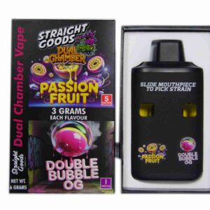 Straight Goods – Dual Chamber Vape – Passion Fruit + Double Bubble OG (3 Grams + 3 Grams) product image