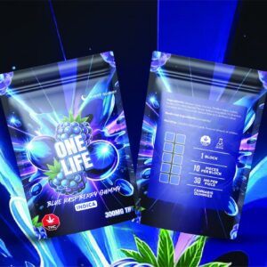 One Life Edibles – Blue Raspberry Gummy – 300mg THC (Indica) product image