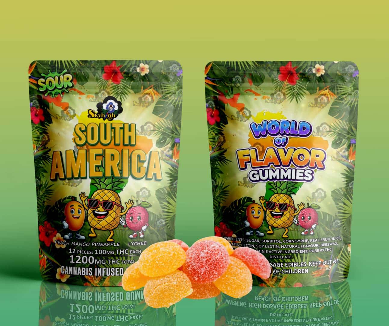 Sky High Edibles – World of Flavor Gummies – South America (1200mg THC) Sky High Edibles – World of Flavor Gummies – South America (1200mg THC) product image