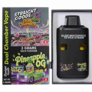 Straight Goods – Dual Chamber Vape – Strawberry Mimosa + Pineapple OG (3 Grams + 3 Grams) product image